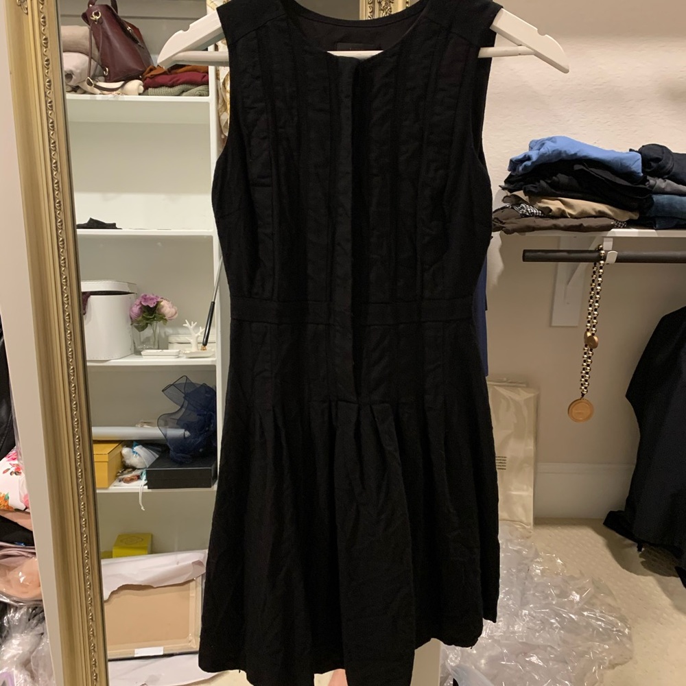 J Crew Black sleeveless button down dress